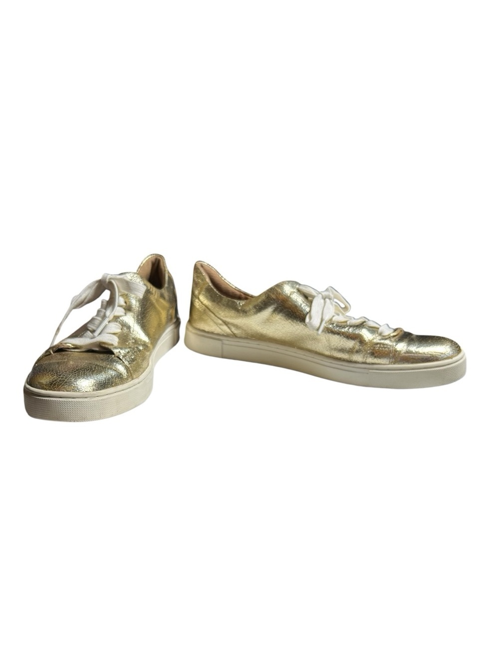 Frye Ivy Low Sneakers Metallic Gold Leather | Size 10 | Luxe Casual